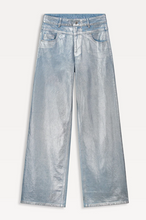 Load image into Gallery viewer, Wide Leg Denim Metallic Jeans
