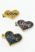 Load image into Gallery viewer, Heart Beaded Hair Clip
