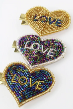 Load image into Gallery viewer, Heart Beaded Hair Clip
