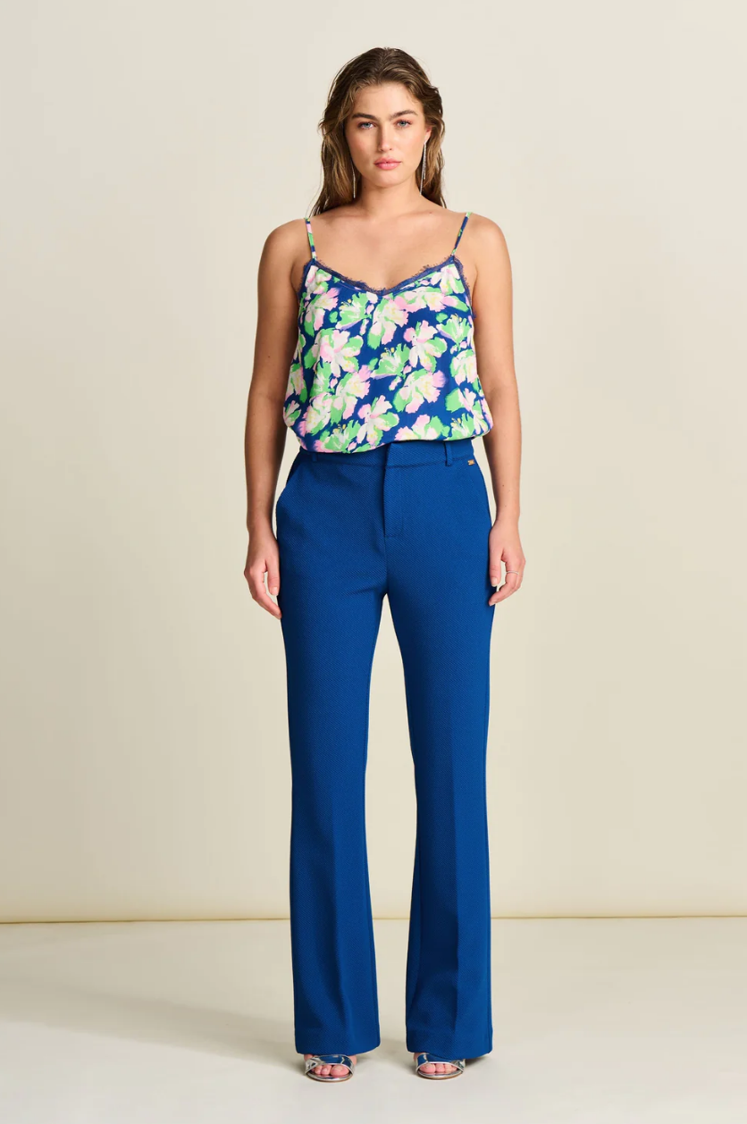 Pique Flare Ink Blue Trousers