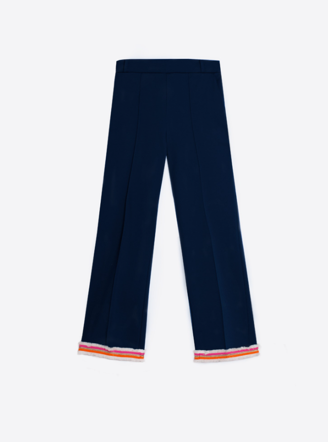 Carole Navy Knit Trousers