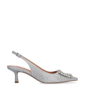 Load image into Gallery viewer, Silver Glitter Sling Back
