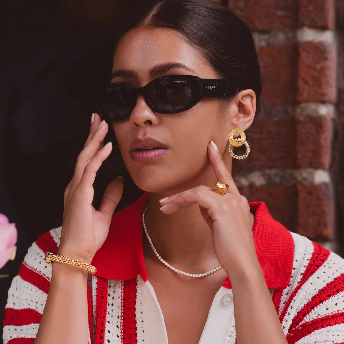 Gianna earrings gold crystal