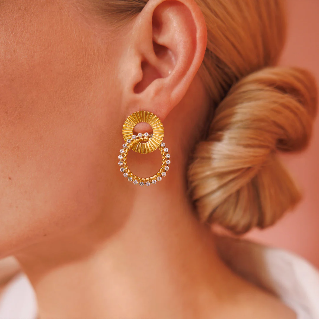 Gianna earrings gold crystal