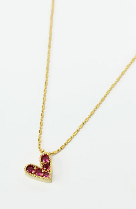 Gemstone Heart Necklace