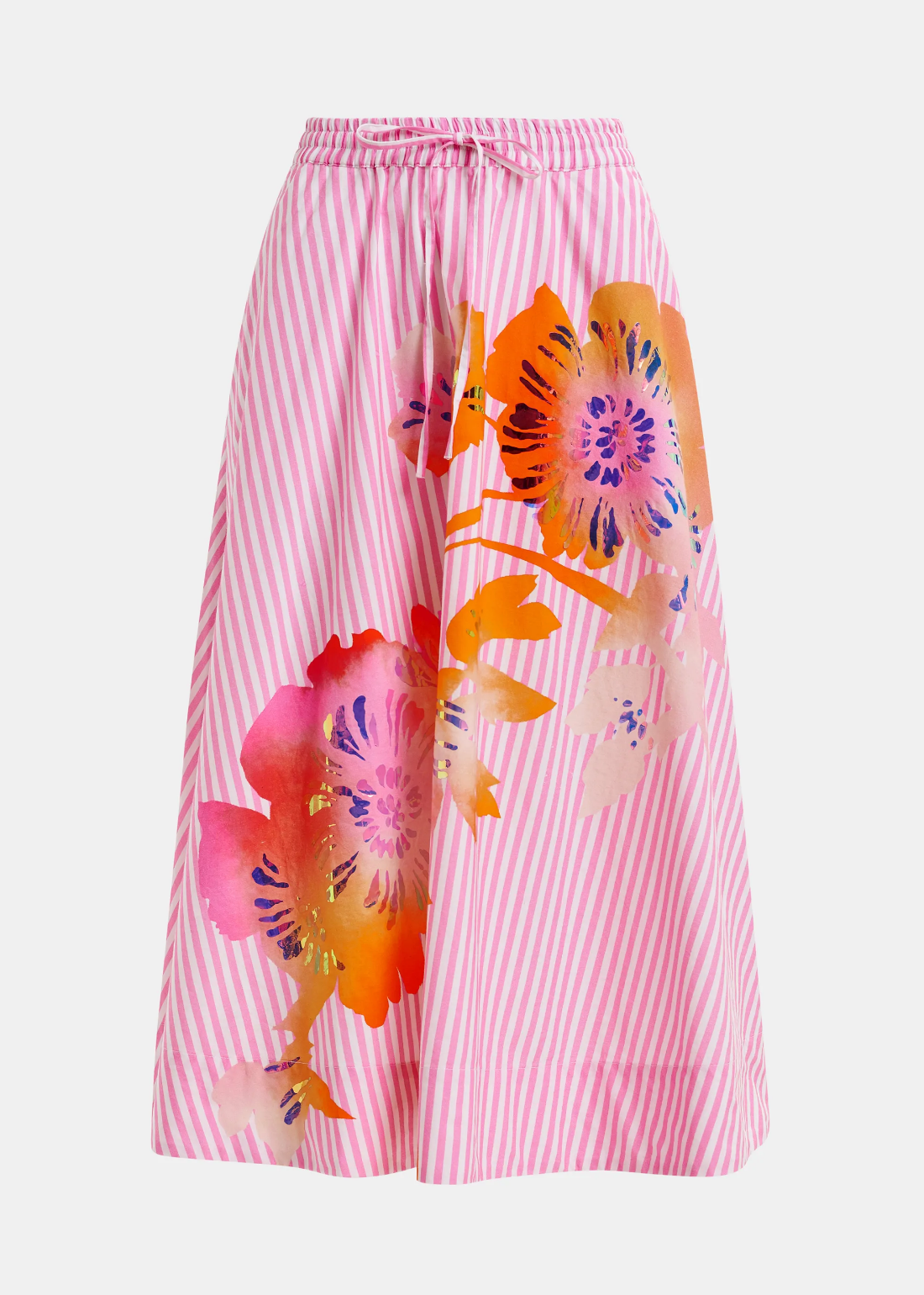 Hemini Foil Print Wide Skirt