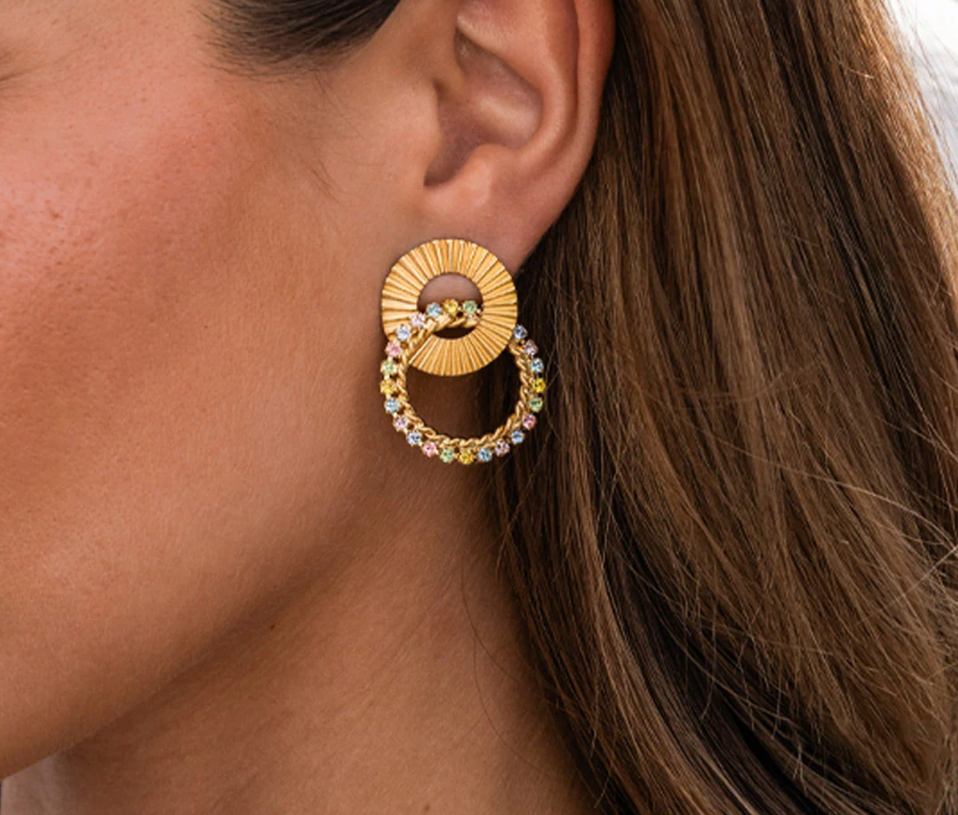 Gianna earrings gold crystal