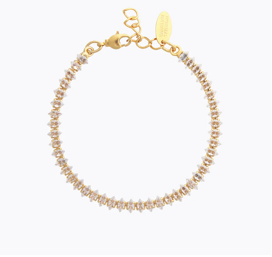 Navette crystal bracelet gold