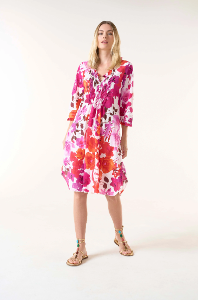 Flamenco Pink Middy Poppy Dress