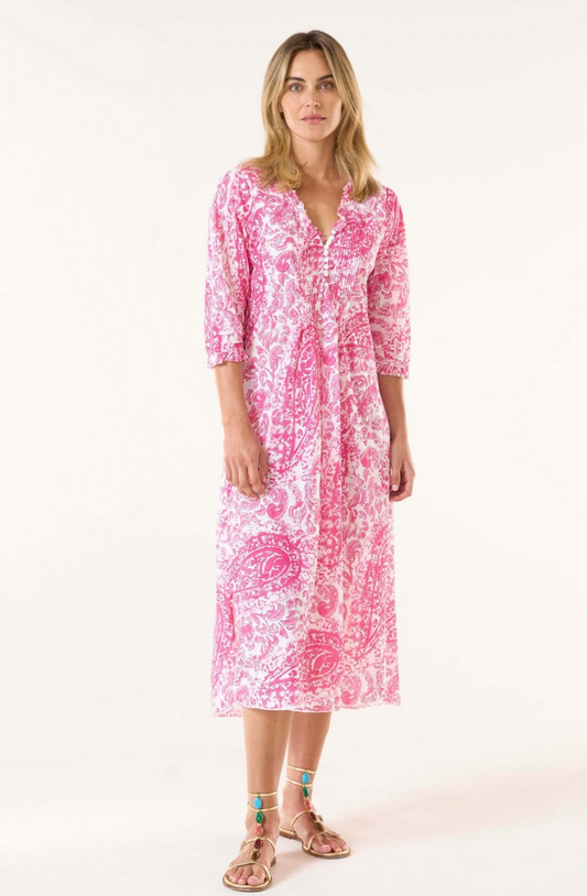 Hydra Pink Long Poppy Dress