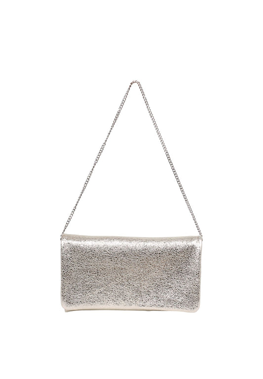 Metallic leather clutch