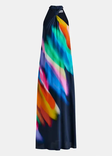 RENTAL Halinki knot detail maxi dress